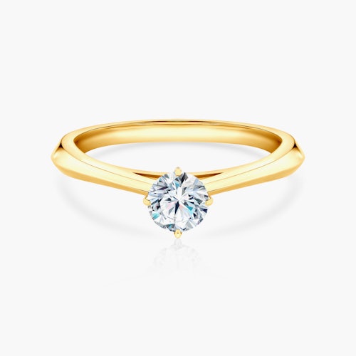 Pierścionek zaręczynowy The Light: złoty, diament laboratoryjny